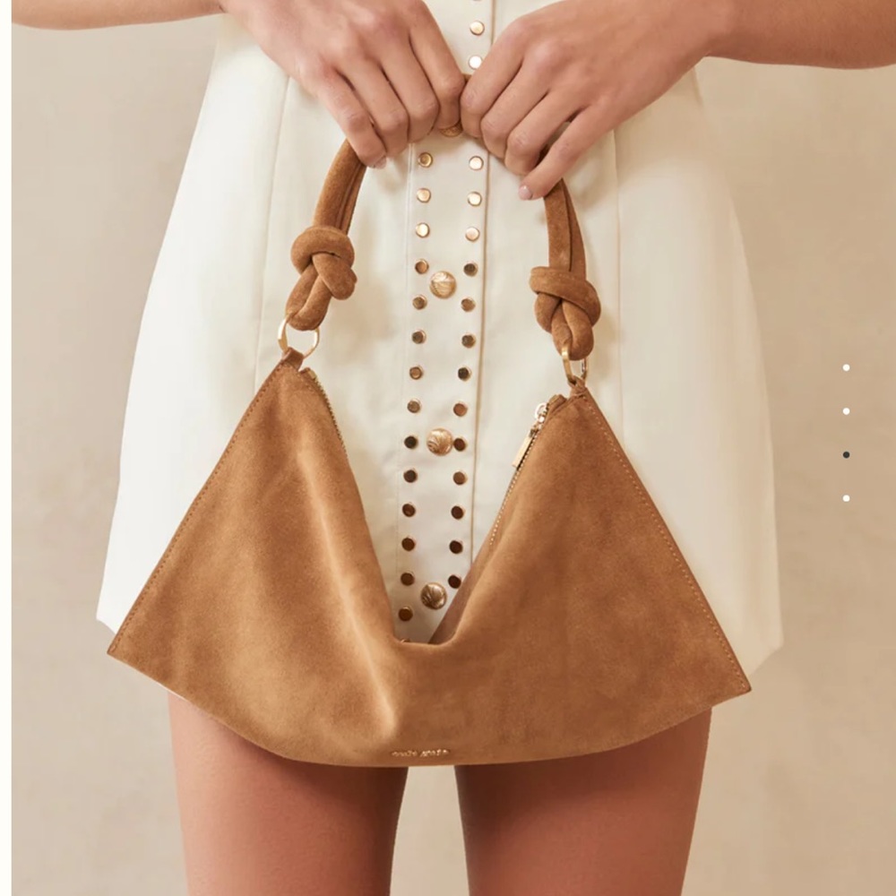 Cult Gaia Camel Suede Hera Bag